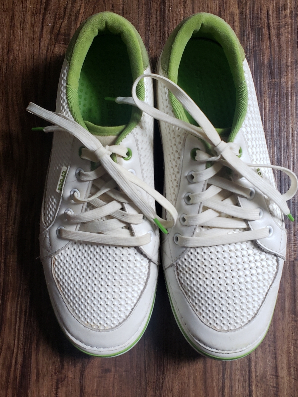 CROCS Men's Size 10 Golf Shoes White And Green